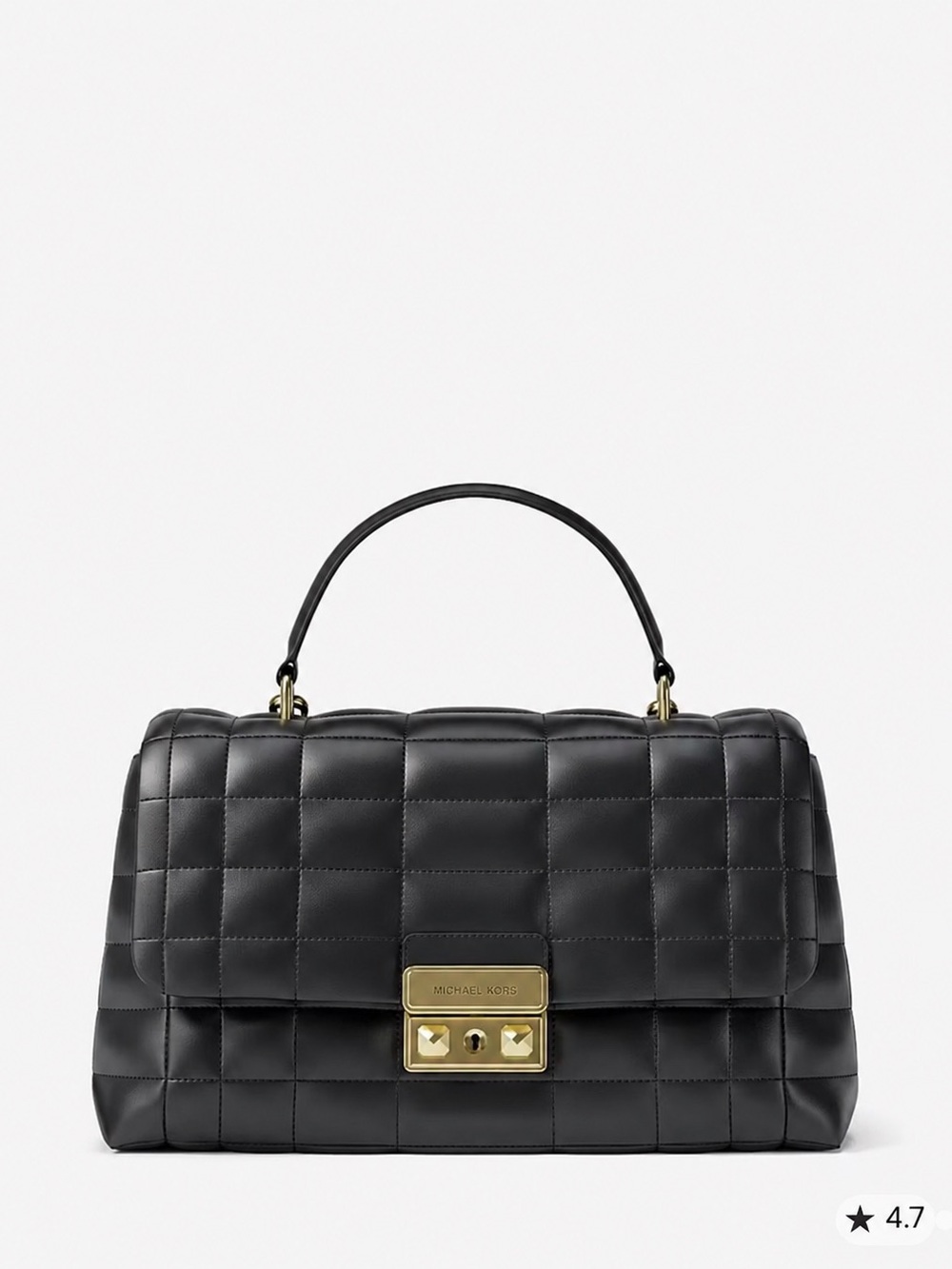 Michael Kors Black Quilted Leather Satchel with Gold Hardware